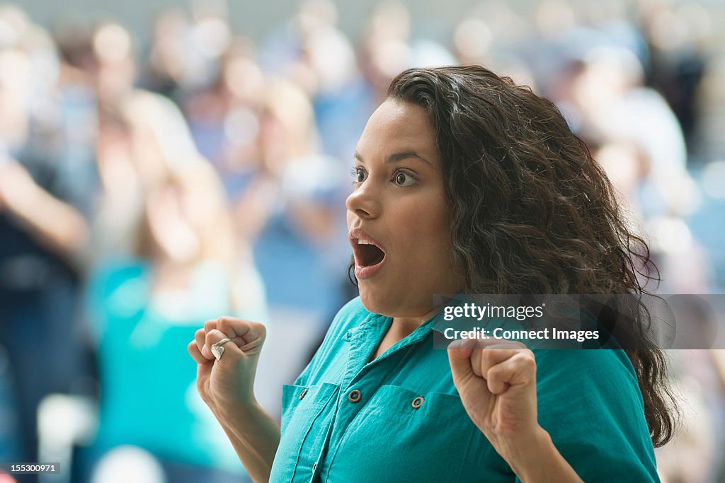 Shocked female spectator