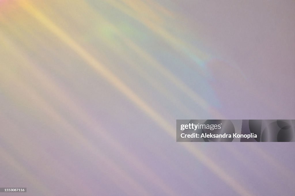 Abstract surreal rainbow pink light rays, neon light refraction overlay effect