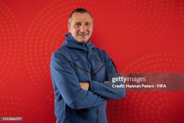 Vlatko Andonovski, Head Coach of USA, poses for a portrait during the official FIFA Women's World Cup Australia & New Zealand 2023 portrait session...