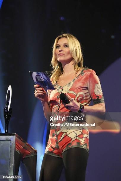 Kate Moss presents award during The BRIT Awards 2014, The O2 Arena, on 19 February 2014.