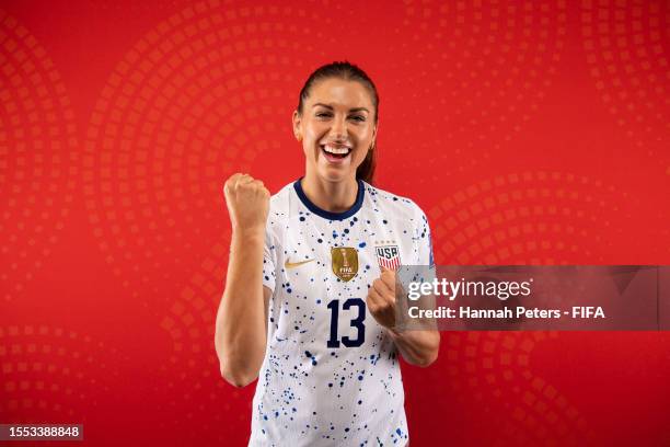 Alex Morgan of USA poses for a portrait during the official FIFA Women's World Cup Australia & New Zealand 2023 portrait session at on July 17, 2023...