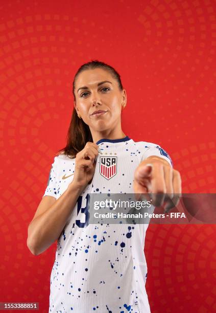 Alex Morgan of USA poses for a portrait during the official FIFA Women's World Cup Australia & New Zealand 2023 portrait session at on July 17, 2023...