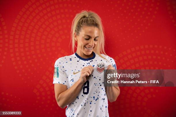 Julie Ertz of USA poses for a portrait during the official FIFA Women's World Cup Australia & New Zealand 2023 portrait session at on July 17, 2023...