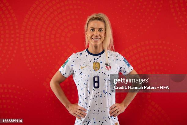 Julie Ertz of USA poses for a portrait during the official FIFA Women's World Cup Australia & New Zealand 2023 portrait session at on July 17, 2023...