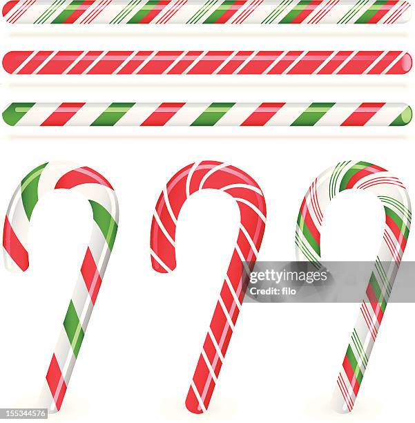 candy canes - candy cane pattern stock illustrations