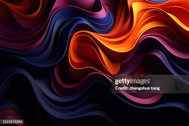 abstract 3d wave stripe pattern background - colorful background 個��照片及圖片檔