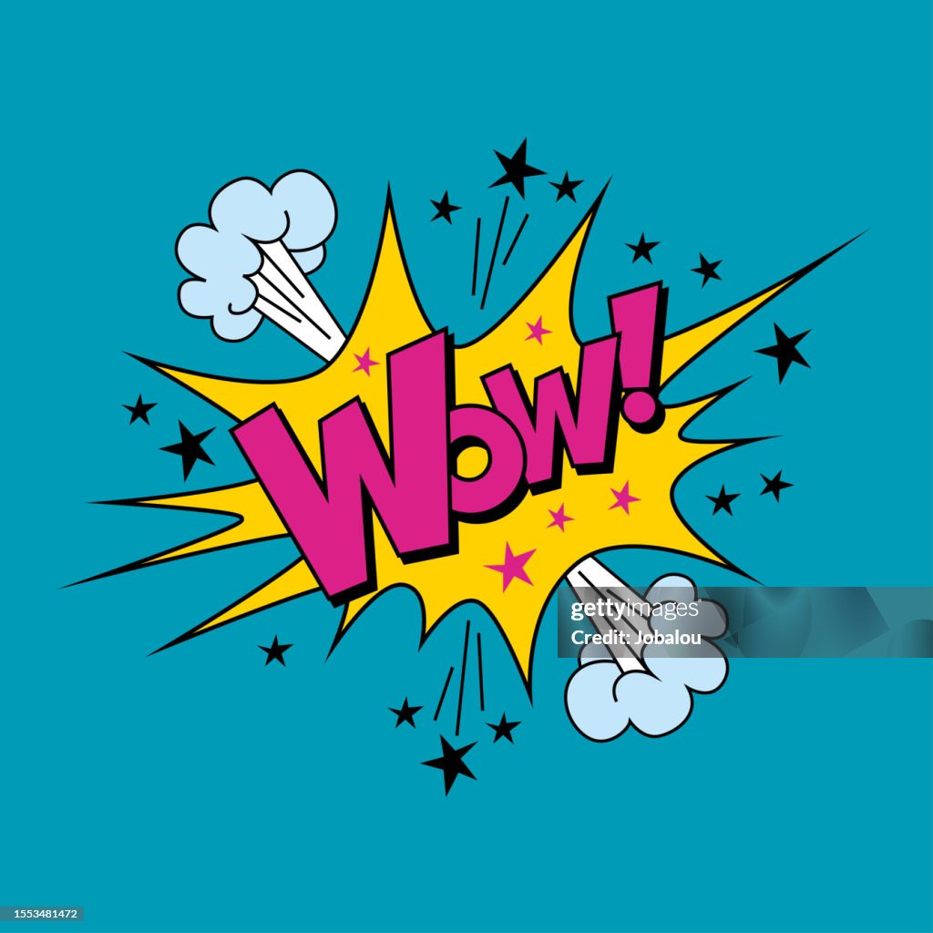 Bannière de bande dessinée Wow Speech Bubble