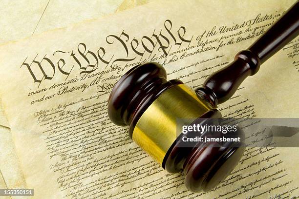 constitution with gavel - founding fathers stock pictures, royalty-free photos & images