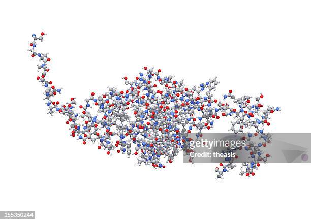 model of spider silk protein - enzyme structure stock pictures, royalty-free photos & images