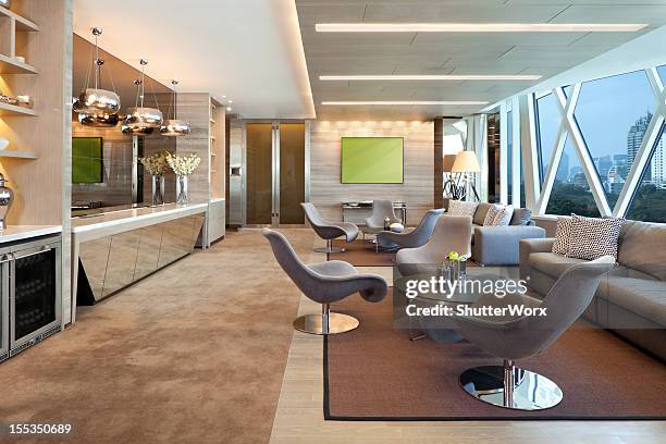 luxury executive lounge - office carpet stockfoto's en -beelden