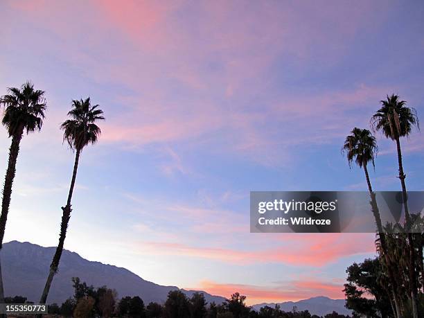 sunset san jacinto mountain palm springs - palm springs california stock pictures, royalty-free photos & images