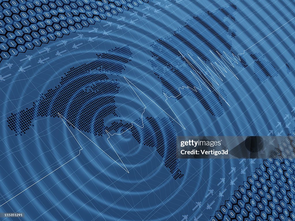 Terremoto de la actividad sísmica onda
