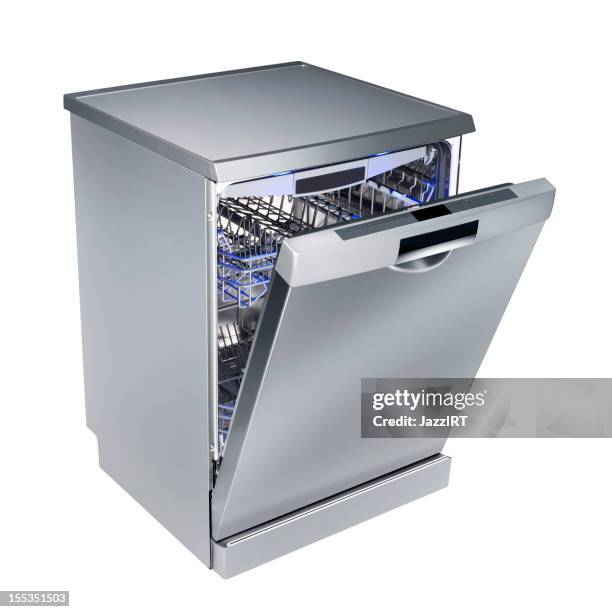 dishwasher (isolated with clipping path over white background) - diskmaskin bildbanksfoton och bilder