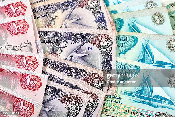 world currencies. united arab emirates dirham - dirham stock pictures, royalty-free photos & images