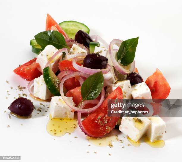 greek salad - greek salad stock pictures, royalty-free photos & images