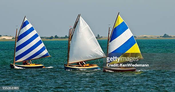 sailboat race - cape cod stockfoto's en -beelden