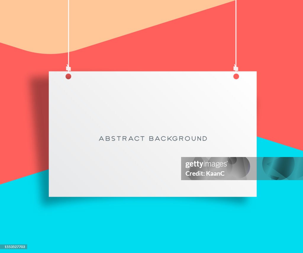 Realistic Hanging Empty Advertisement Mockup Abstract Shapes Concept ...