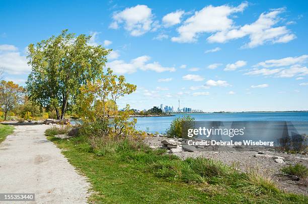 city across the lake - seen great lakes stock pictures, royalty-free photos & images