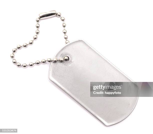 etiqueta de metal - military dog tags - fotografias e filmes do acervo