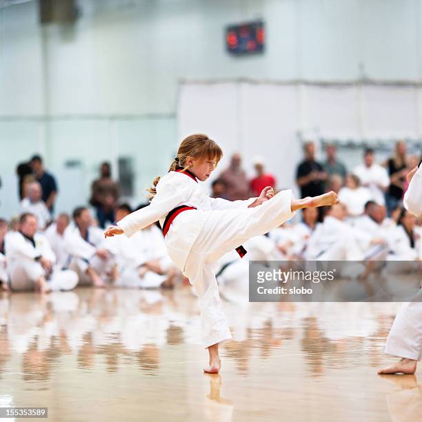 youth karate competition - karate girl stock pictures, royalty-free photos & images