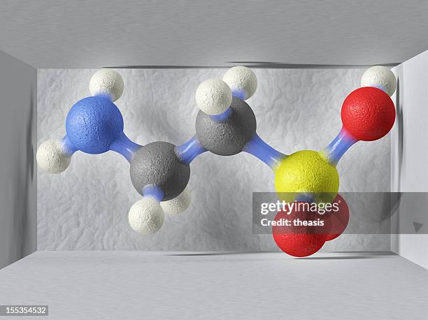 molecule of amino acid taurine - bull stock pictures, royalty-free photos & images