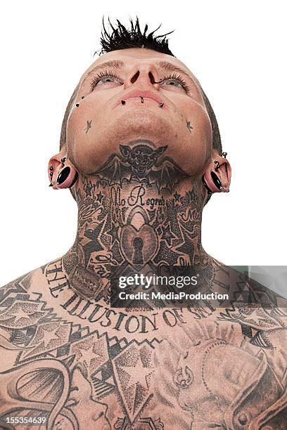 neck tattoo - scarification stock pictures, royalty-free photos & images