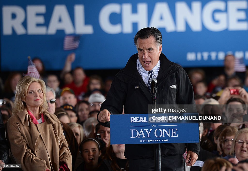 Mitt Romney Rally US Republican Presidential candidate Mitt Romney holds a rally with ...