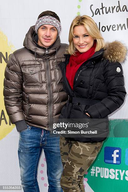 Kirk Norcross and Sam Faiers attend at the BBC Children In Need Pudsey Street event at Covent Garden on November 3, 2012 in London, England.