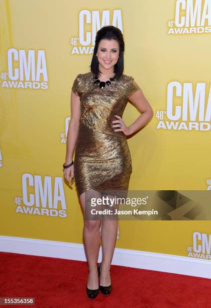 Miss America 2012 Laura Kaeppeler attends the 46th annual CMA Awards at the Bridgestone Arena on November 1, 2012 in Nashville, Tennessee.