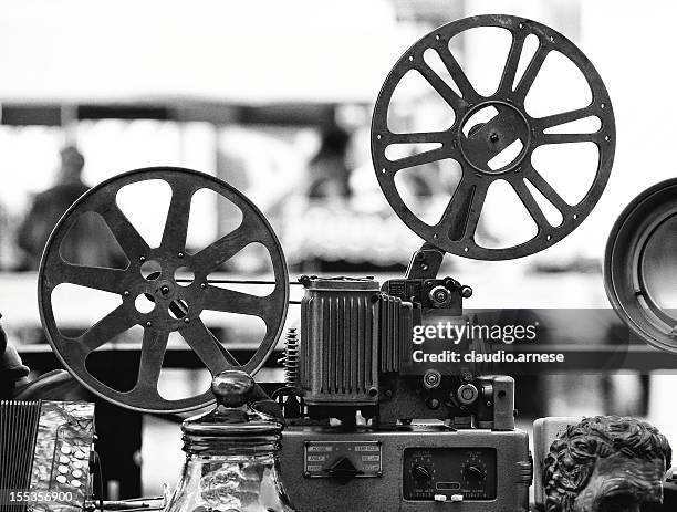 film projector. black and white - cinema projector stock pictures, royalty-free photos & images