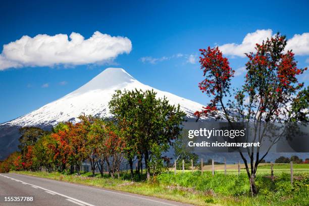 volcano osorno in the chilean lake district. - puerto varas stock pictures, royalty-free photos & images