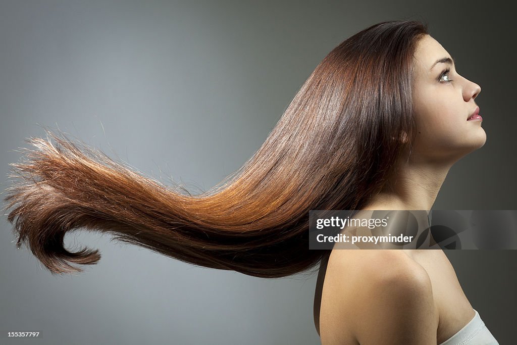 Young woman portrait with beautiful hair