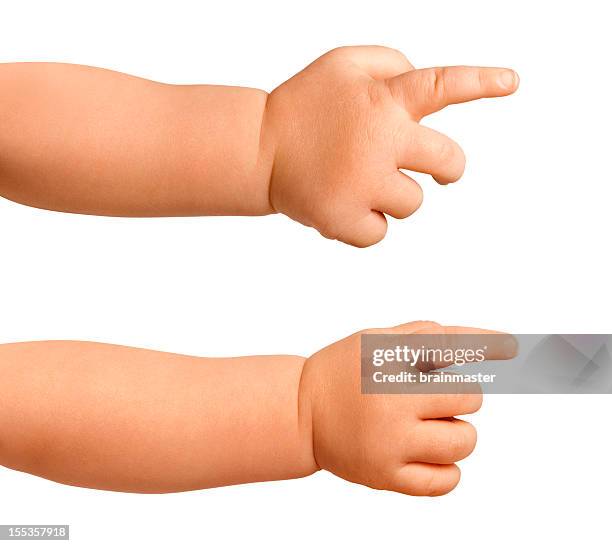 赤ちゃん指を指す手 - baby hands ストックフォトと画像