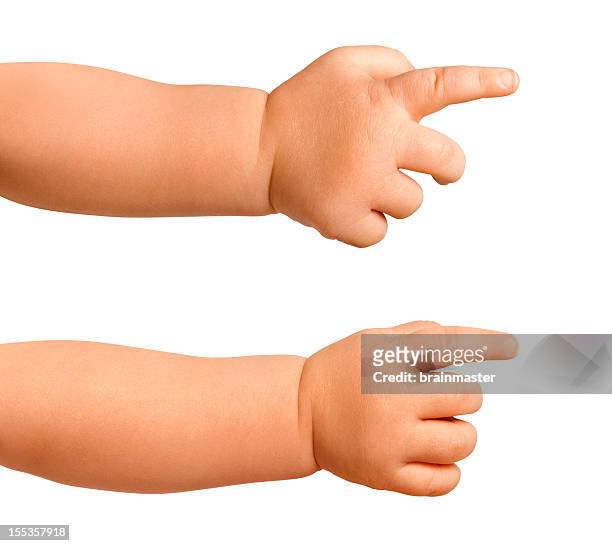 baby hands pointing - baby hands pointing stock pictures, royalty-free photos & images