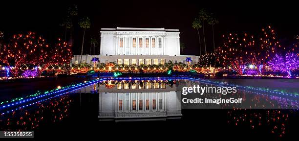 templo mormón de mesa - arizona christmas fotografías e imágenes de stock