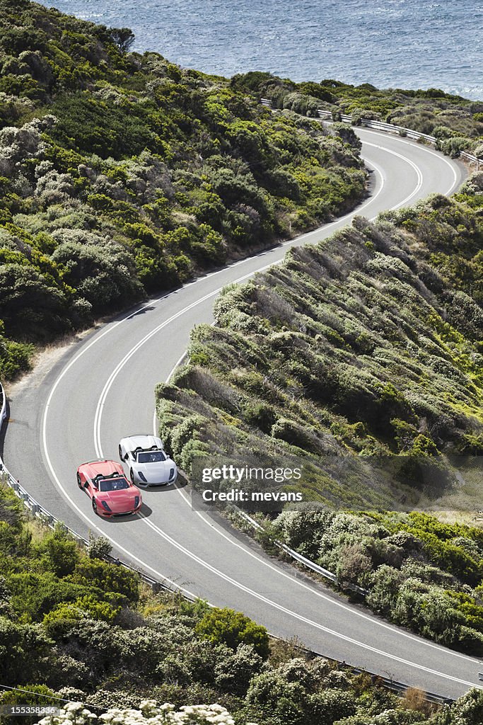 Carreras en una ruta costera