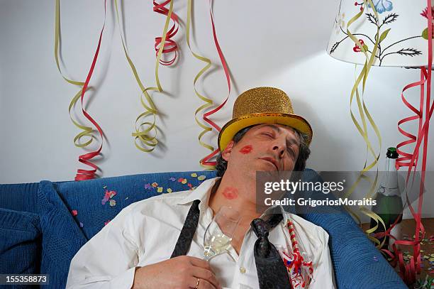 party over - passed out drunk stockfoto's en -beelden