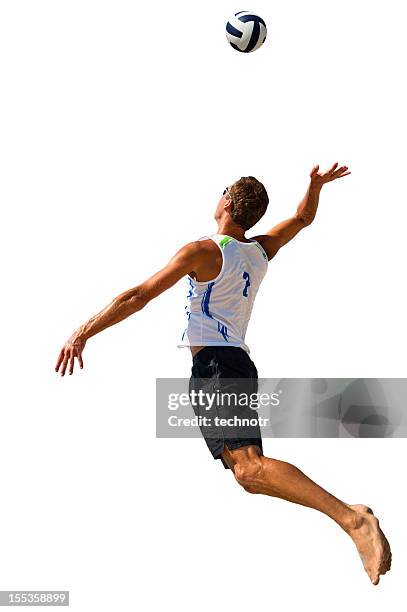 volleyball player serving the ball - beach volleyball stock pictures, royalty-free photos & images