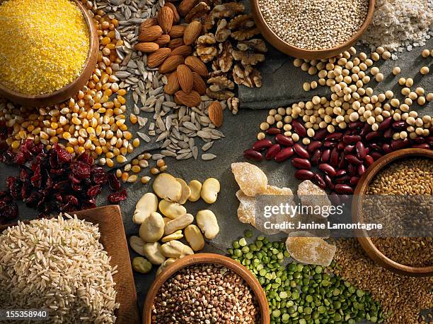 gluten free ingredients - rice food staple stockfoto's en -beelden
