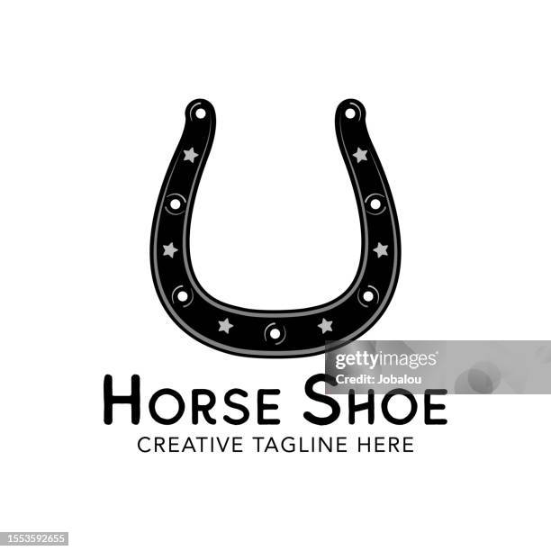 horse shoe western vintage country brand symbol clipart - horseshoe stock illustrations