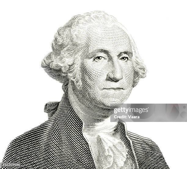 george washington isolato - dollars foto e immagini stock