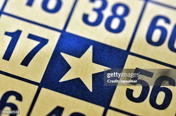 bingo tarjeta primer plano - bingo fotografías e imágenes de stock