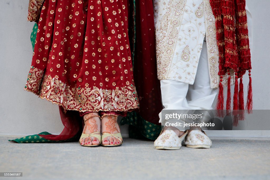 Indian Wedding Couple Feet Close-Up