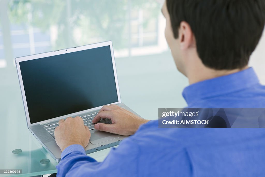 Man using laptop