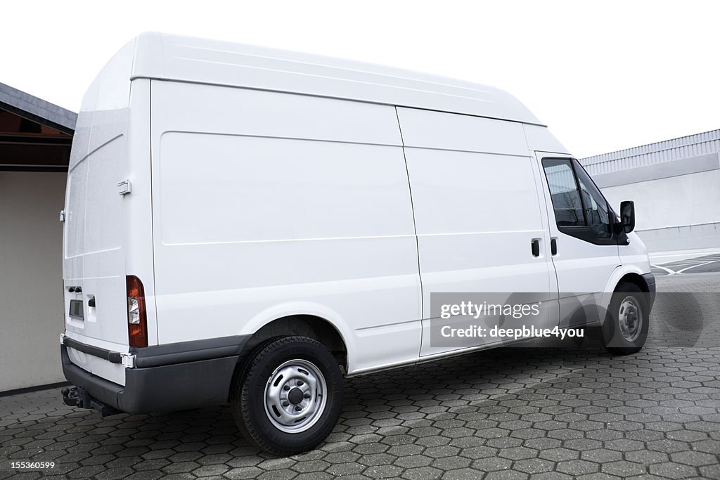 Parked blank white Van