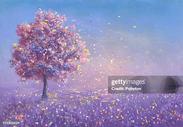 blossoming - purple flower stock illustrations