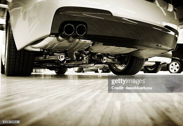 view under the car - shock absorber stock pictures, royalty-free photos & images