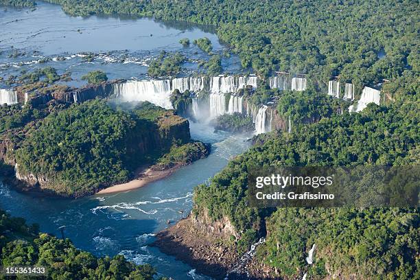 aerial view argentina iguazu waterfalls - iguazu falls stock pictures, royalty-free photos & images