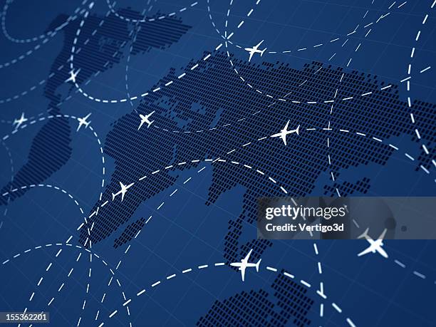 air traffic - airport traffic stockfoto's en -beelden