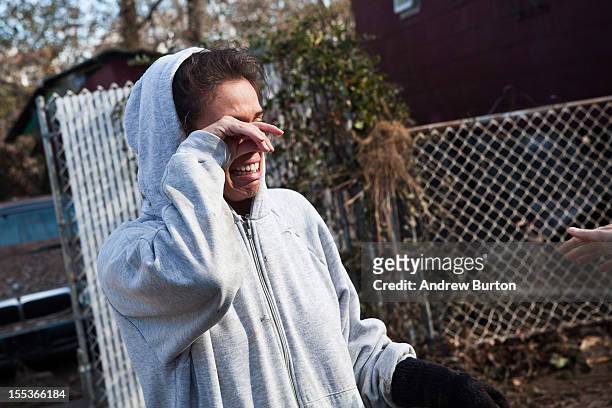 Dr Rosanna Troia breaks down in tears while helping clean out her mother's home in the Midland Beach neighborhood of Staten Island on November 3,...